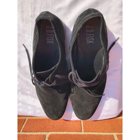 J.D. Fisk Black Suede lace up men shoes US Size 10 M - Picture 9 of 12